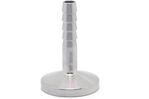 QMINOX 1/4" Tri Clamp Hose Barbed Adapter SS316 with Flange 25.2mm Sanitary Hose Pipe Fitting