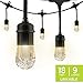 Enbrighten Classic Warm White String Lights, 18ft Black Cord, 9 Shatterproof Acrylic Bulbs, Weatherproof, Outdoor String Lights, 33307