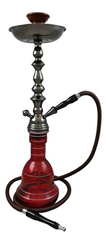 24" habibi single hose hookah - red