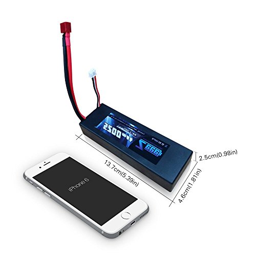 Zeee 5200mAh 7.4V 2S 50C LiPo Battery Hard Case for RC Car,Trucks, Boat