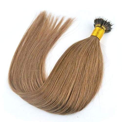 100% Real Human Hair Real Nano Ring Hair Extensions Caramel Brown #10 (16" Length)