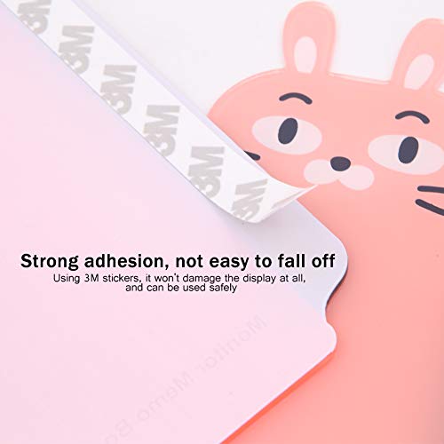 Pack of 2 Left & Right Cartoon Computer Monitors Side Panel/Memo Pads/Sticky Boards/Message Board/Notes Holder for Computer Screen(Rabbit)