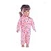 MonkeyJack Long Sleeve Shirt Pants Pajamas Suit Clothes for 18inch American Girl AG Zapf Baby Born Dolls Dress Up Kids Role Play Pink