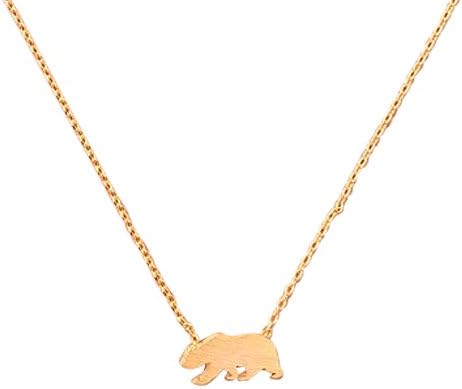 Dainty Gold Bear Necklace , 16'' Women's, Delicate Jewelry