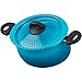 Bialetti Oval 5.5 Quart Pasta Pot with Strainer Lid, Nonstick, Coastal Blue