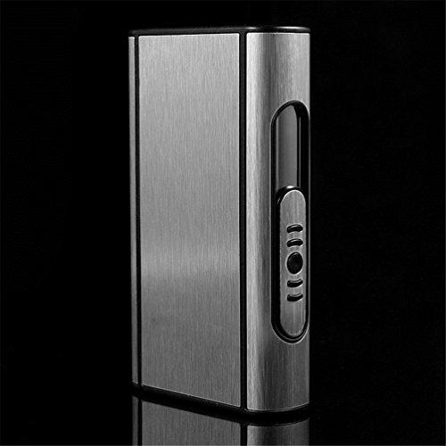 Aluminum Pocket Cigarette Case Automatic Ejection Holder Lighter Metal Box