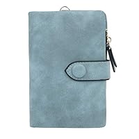 Sentmoon,Fashion Fashion Solid Long Wallet RFID Blocking Women Leather Wristlet Clutch Card Coin Purse Short Small Fresh Student Wallet Cute Doka Women