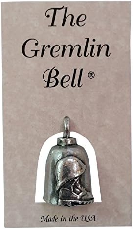 The Gremlin Bell Support Our Troops Pewter Good Luck Charm with Pouch and 2 Attachments and Story Card (Support Our Troops)