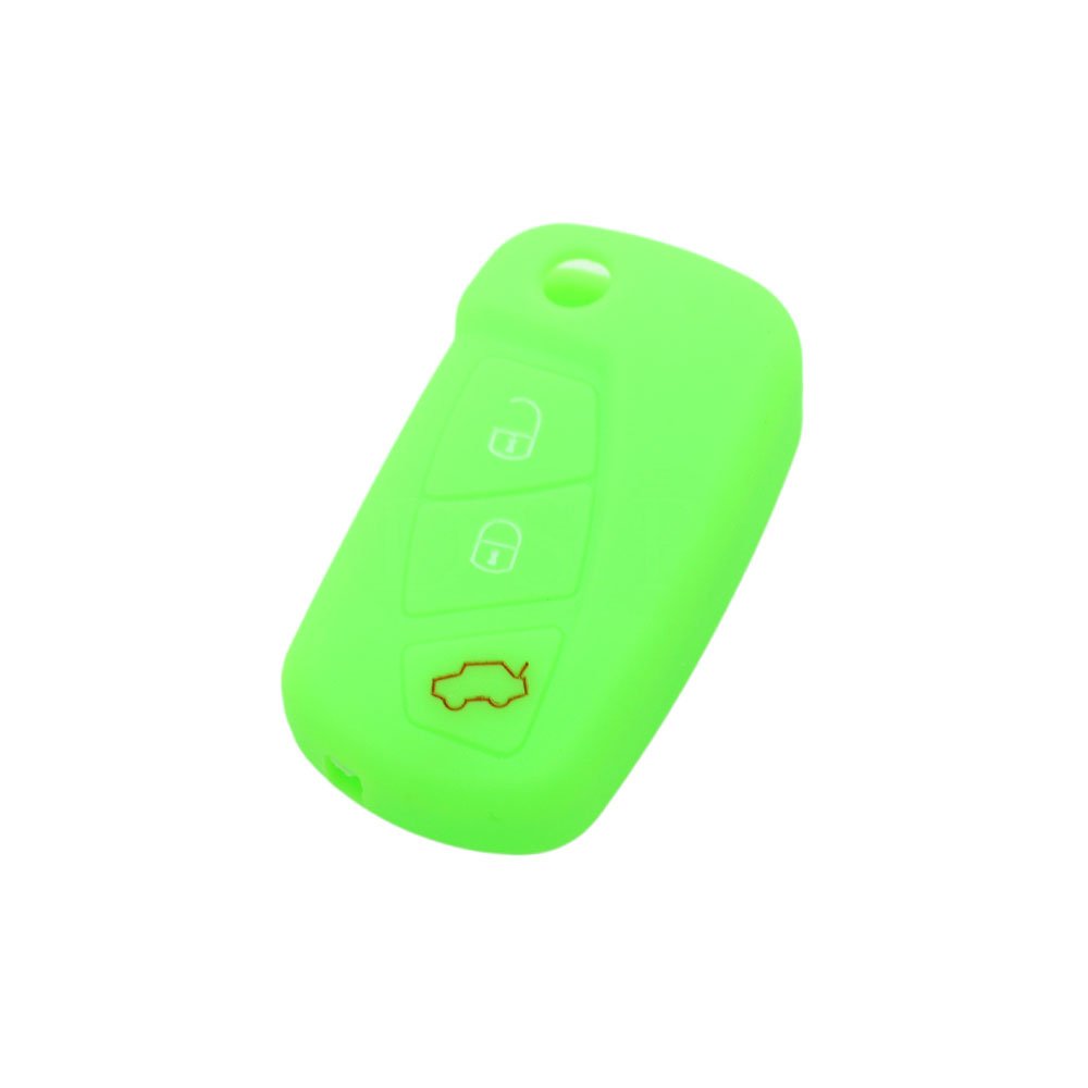 BROVACS Silicone Cover Protector Case Holder Skin Jacket Compatible with FORD 3 Button Flip Remote Key Fob CV9700 Light Green — image 1
