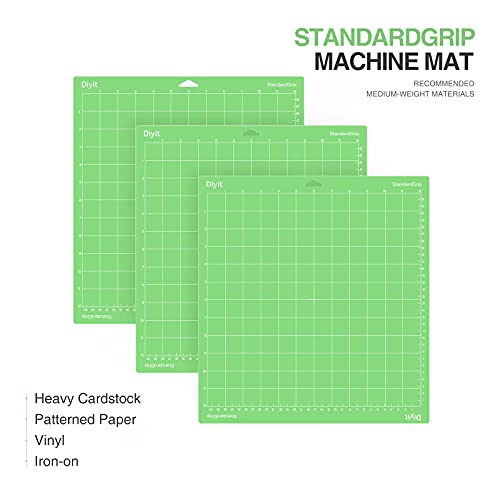 DIYIT 12x12 Cutting Mat Standard Grip for Cricut Maker 3/Maker/Explore