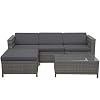 SUNVIVI OUTDOOR Patio Furniture Set, 5 Pieces Outdoor Sectional All-Weather Grey Wicker Rattan Furniture Sofa Set, Patio…