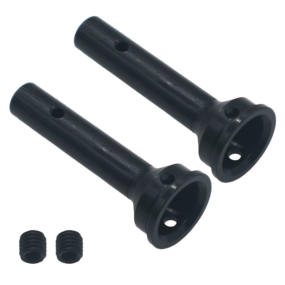 RCAWD Arrma Kraton Wheel Axle 8x44.5mm AR310590 for 1/7 Arrma 6s Kraton Notorious Outcast Typhon Talion Infraction Limitless Felony #45 steel Upgraded Parts 2pcs（Black）