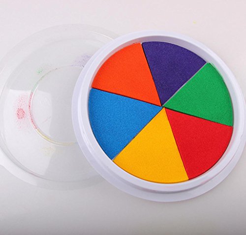image for Gbell Amazing 6 Colors DIY Ink Pad Stamp, Finger Painting Craft Cardma