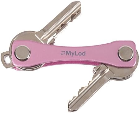 Compact Key Holder by Mylod Best Smart Holder Extended Keychain Organizer Made of Lightweight Aluminum Alloy Holds 2-8 Keys Premium Quality (Pink)