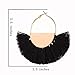 VK Accessories Semicircle Fan Shape Tassel Earrings Hoop Dangle Ear Drop Soriee Black