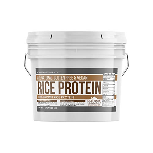 Rice Protein Powder, 1 Gallon Bucket (5 LBS) by Earthborn Elements