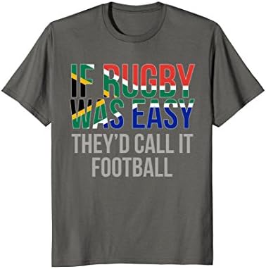 Mens Funny South Africa Rugby T Shirt - South African Rugby Shirt XL Asphalt