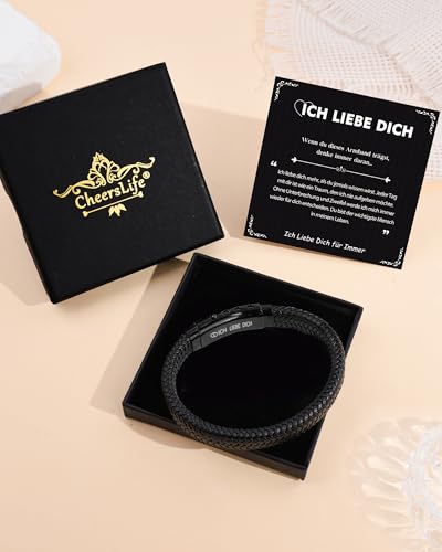 CheersLife I Love You Gifts for Men An My Son Brother Man Bracelet Birthday Valentine's Day Anniversary Graduation Father's Day Gift for Him Boyfriend Husband Son Brother Grandson Nephew Dad Grandpa