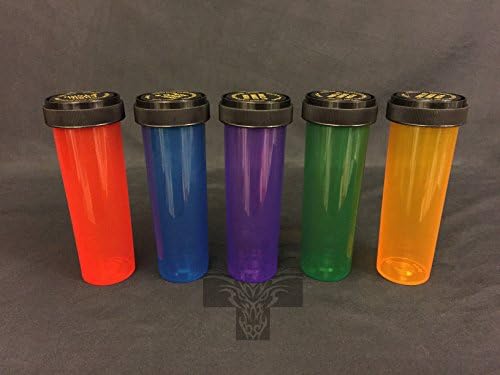 60 Dram Reversible Lid Containers, Child Resistant 100 per case (Tranparent MIX - BLACK LIDS)