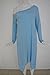 Women Plus Size Vintage Off Shoulder Long Sleeve Irregular Hem Midi Dress Blue 2XL