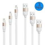 Vomach iPhone Charger Cable 3-Packs 6FT (1800mm) Long Lightning USB Cable 8 Pin Fashion Data Cable for iPhone and Other IOS System White