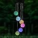 Solar-powered Changing Color Mobile Light /w Swivel Clip Hook Hanger, ANZOME Spiral Spinner Windchime Outdoor Windbell Wind Spinner Chime LED Lamp