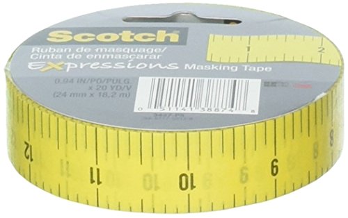 Scotch Brand MASKING TAPE MEASURE .94X20YD, 0.94 in x 20 yds, Multicolor - Thumbnail 3