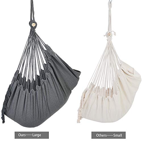 Patio Watcher Oversized Hammock Chair Hanging Rope Swing Seat with 2