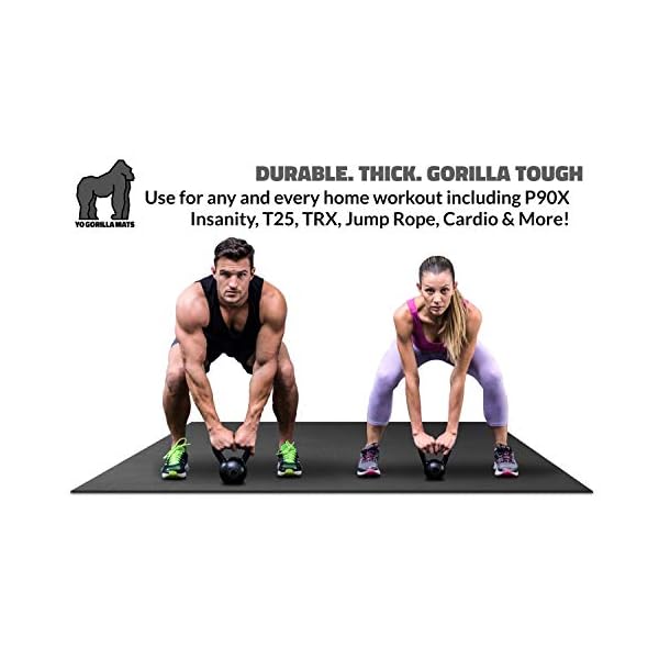 Gorilla Mats Premium Large Exercise Mat â 6' x 4' x 1/4" Ultra Durable, Non-Slip, Workout Mat for Instant Home Gym Flooring â Works Great on Any Floor Type or Carpet â Use With or Without Shoes - Image 5