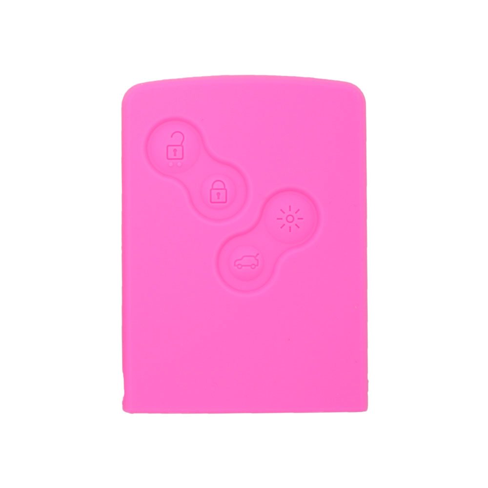BROVACS Silicone Cover Protector Case Holder Skin Jacket Compatible with RENAULT 4 Button Smart Remote Key Fob CV9350 Pink