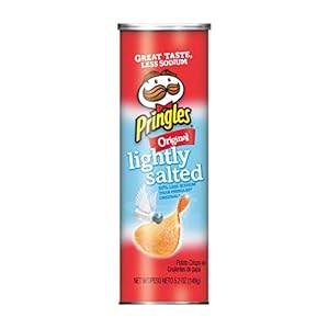 Image of Pringles Potato Crisps Chips, Lightly Salted, Original Flavored, 5.2 oz Can