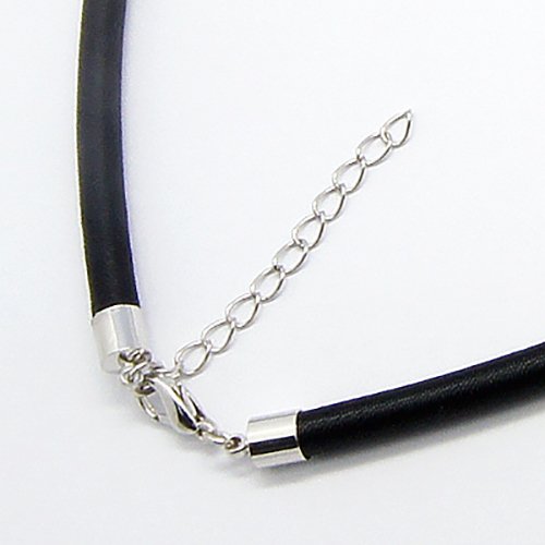 Black Silk Necklace Cords w Silver Brass Clasp - Fits Most European Beads- Jewelry Making 5mm, 18 Inch (Black)