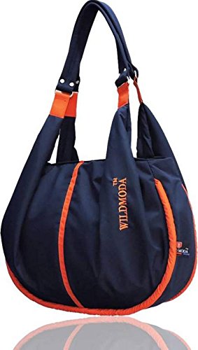 WILD MODA Moon Womens Polyester Shoulder Bag (Blue Orange)