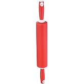 HARFINGTON Silicone Rolling Pins for Baking 20.5 Inch Rubber Handle Non-Stick Rolling Pin Small Roller Playdough Rolling Pins for Dough Pizza Pastry Fondant Kitchen, Red