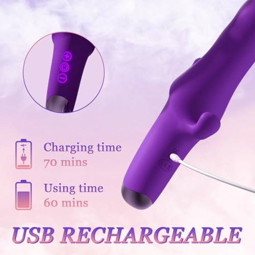 Vibrator, Adult Toys Vibrators for Women, G spot Dildo Rabbit Vibrator Wand with Clitoral Sex Stimulator, Waterproof Mini Vibrator Vibradores, Sex Toys for Women Couples Sexual Pleasure Tools…