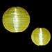 Allsop Home and Garden 30392 Soji Original 10” Round LED Outdoor Solar Lantern, Handmade with Weather-Resistant UV Treated Nylon, Stainless Steel Hardware, Auto sensor on/off, Chinese Style Globe Light, Yellow (1-count)