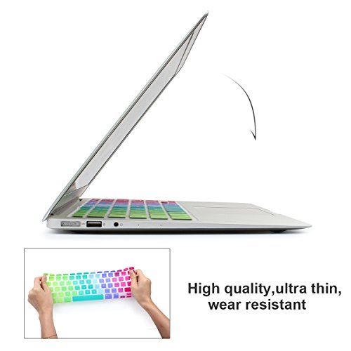 Batianda New Ombre Color Keyboard Cover Protector Silicone Skin for MacBook Air 13" MacBook Pro 13" 15" 17" (with or w/Out Retina Display) - Rainbow