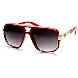Classic Square Frame Plastic Flat Top Aviator Sunglasses