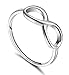 SOMEN TUNGSTEN 925 Sterling Silver Ring Infinity Knot Rings Eternity Wedding Band Size 7