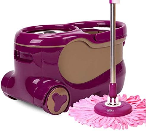YIIY 360° FLOOR MAGIC SPIN MOP BUCKET SET MICROFIBER ROTATING DRY HEADS WITH 2 HEADS