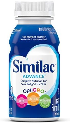 Similac Advance Infant Formula with Iron, Stage 1 Ready-to-Feed Bottles, 8 Ounce, (Pack of 24) (Packaging May Vary) by Similac