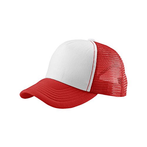 MG Unisex Summer Trucker Cap-6801B-Red/White