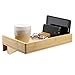 KAGURA BAMBOO Bedside Caddy Bunk Bed Shelf | Contemporary Floating Dorm Rail Side Tray | Minimalist Top Corner Attachable Table with Ipad, Tablet or Phone Stand Holder