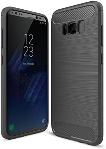 Samsung Galaxy S8+/S8 Plus Case,Yocco Soft Silicon Luxury Brushed Case with Texture Carbon Fiber Design Protection Cover for Samsung Galaxy S8+/S8 Plus Smartphone (Gray)