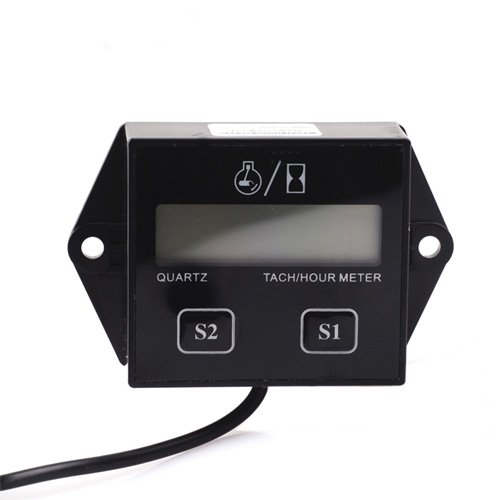 Simply Silver - New Digital Engine Tach Tachometer Hour Meter Inductive for Motorcycle Motor EC