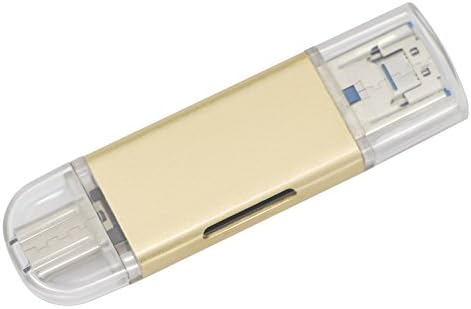 Type C Card Reader-3in1 USB Type C Micro USB OTG to USB 2.0 Adapter with Standard USB Type C Male Connector for PC and Notebooks Smartphones Tablets with OTG Function(Gold)