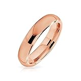 Bling Jewelry Unisex Rose Gold Plated Tungsten Wedding Band Ring 4mm