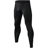 YEL Men Compression Pants Sport Leggings Football Basketball Spandex Tights for Active Athletic Workout Running Cool Dry