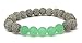 Leboha Grey Lava Rock and Matte Green Aventurine Essential Oil Beaded Diffuser Bracelet, Women's Essential Oil Jewelry, 8mm Bead Size, Yoga Jewelry