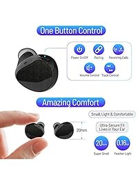 Cobble Pro True   Auriculares inalámbricos de 5,0 pulgadas (versión actualizada de 2018) BT 5.0 con auriculares estéreo con funda de carga portátil, carga inalámbrica, color negro), 2455728